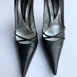 Gianmarco Lorenzo black snakeskin pumps